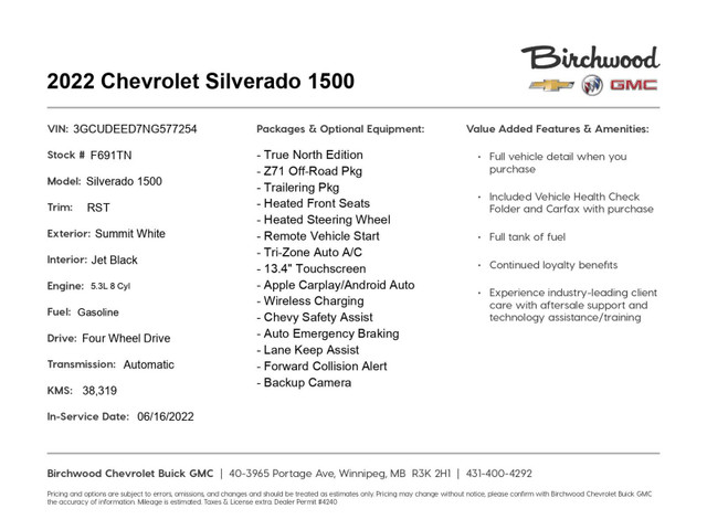 2022 Chevrolet Silverado 1500 RST 5.3L V8 | Z71 Package in Cars & Trucks in Winnipeg - Image 3