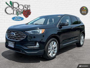 2022 Ford Edge Titanium AWD | 2.0L | Pano Roof | Nav | Hands Free Liftgate | Heated Leather and Wheel |