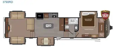 A raised rear living area, and raised front bedroom, along with FIVE slides, makes this Keystone Mon...