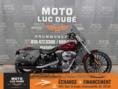 Harley-Davidson FXSB Breakout 2017 36 617 KM MOTO CANADIENNE ALARME PARE-BRISE VALISES LUMIÈRE AUX L...