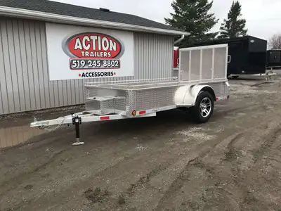 ACTION SERIES 5' X 10' ALUMINUM UTILITY TRAILER WITH REAR MESHED STRAIGHT GATE! Locally built by Men...