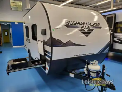 Braxton Creek Bushwhacker Plus teardrop trailer 17 MB highlights: Murphy Bed/Sofa Wet Bath 9,000 BTU...