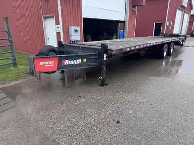 2021 Brandt Deckover Flatbed 102 x 29ft Pintle 24ft Flatdeck w/ 5ft Beavertail Flip Over Ramps 2 - 1...