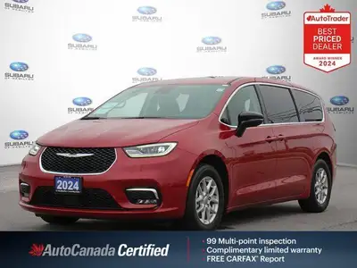 New Price! Odometer is 611 kilometers below market average! Red Hot Pearlcoat 2024 Chrysler Pacifica...