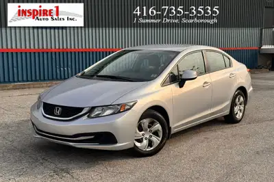 2013 HONDA CIVIC LX! COMES WITH 3 KEYS! CLEAN TITLE! Price Includes: 1. Ontario Safety Standard Cert...