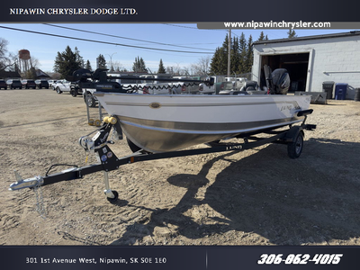 Nipawin Chrysler Dodge PDI & SETUP INCLUDED IN PRICING. Mercury 40HP motor w/electric start INCLUDED...