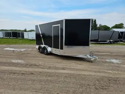 Black Cargo Trailer with side door 7x14x5 aluminum enclosed trailer Beckner & Sons Ltd. has become a...