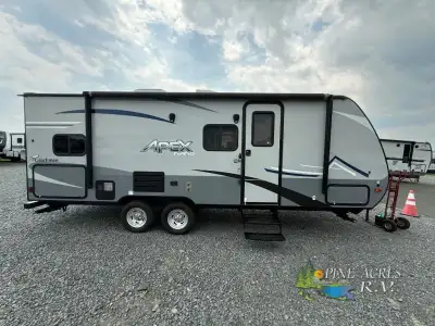 Coachmen Apex Nano travel trailer 208BHS highlights: Double Bunk Beds LED Lighting Queen Bed Pass-Th...