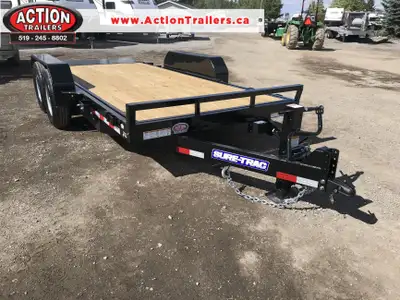 SURE-TRAC 7 TON STEEL 82” X 16' TILT DECK CAR HAULER! Sure Trac’s advanced automotive rubberized wea...