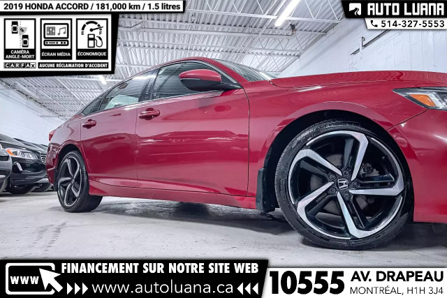 2019 HONDA Accord Sport CARPLAY/CAM ANGLE MORT/TOIT/MAGS 19" in Cars & Trucks in City of Montréal - Image 3