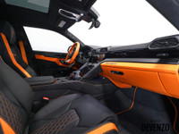 2023 Lamborghini Urus S 657hp, Grey Metallic on Leather Package in Black with Orange Trim, Orange Le... (image 9)