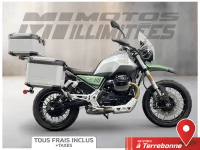 MOTO GUZZI V85 TT Adventure centenario 2021 Gris et Vert 2367 km au compteur. Motos Illimitées Terre...