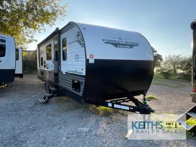 Forest River Viking 5K Series travel trailer 25QBH highlights: Bunkhouse Suite Front RV Queen Bed Fu...