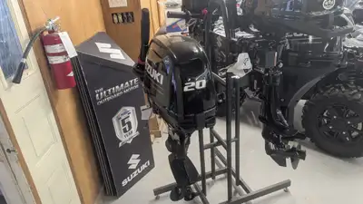 2022 Suzuki DF20ATS outboard is a power option when a short transom is required. One only special. T...