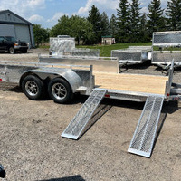 Aluminum 7x16 Tandem Axle Side load ATV Trailer with rear Byfold