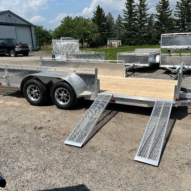 Aluminum 7x16 Tandem Axle Side load ATV Trailer with rear Byfold in Cargo & Utility Trailers in Hamilton