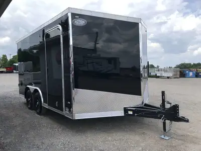 IRON SERIES 8.5' X 14' CARGO/ AUTO HAULER TRAILER WITH 7,000LB GVWR, RAMP DOOR AND SPOILER! The Iron...
