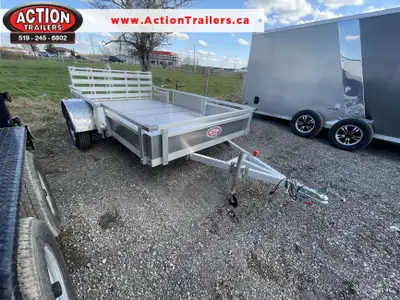 USED 2024 HOMEOWNERS SPACE-SAVER SERIES 6 X 10 ALUMINUM UTILITY TRAILER WITH SOLID ALUMINUM SIDES AN...