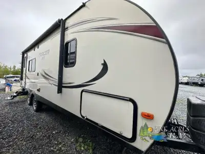 You can easily fix meals and snacks at the rear kitchen in the 253AIR Tracer Air travel trailer by P...