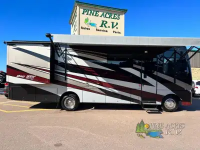 Newmar Bay Star Sport Class A gas motorhome 2912 highlights: Full Wall Slide 32in.in. Bedroom TV Fro...