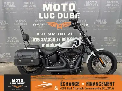 Harley-Davidson FXBBS Street Bob 114 2021 30 793 KM MOTO CANADIENNE ALARME MOTEUR 114 M8 GUIDON SURÉ...