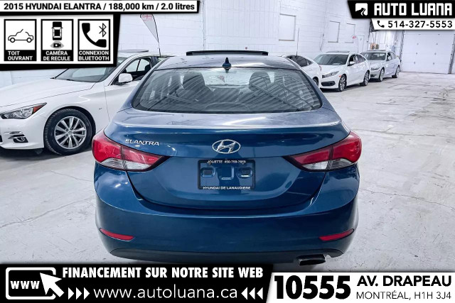 2015 HYUNDAI Elantra GLS TOIT OUVRANT/CAMERA/AIR CLIM/CRUISE in Cars & Trucks in City of Montréal - Image 3