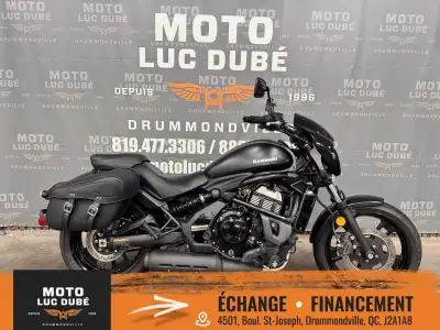 Kawasaki Vulcan S 650 ABS 2023 SEULEMENT 18 516 KM FREINS ABS PARE-BRISE SACOCHES SIÈGE PASSAGER NOU...