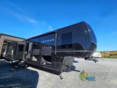 Keystone Cougar fifth wheel 360MBI highlights: Middle Den/Bonus Room Loft Area Kitchen Island Theate...