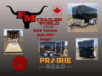 2023 Prairie Road 6x12 Cargo Trailer Tandem Ramp Door Black 2x35