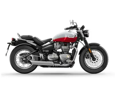 2025 Triumph Bonneville Speedmaster Snowdonia / Cranberry RedWith its authentic British custom style...