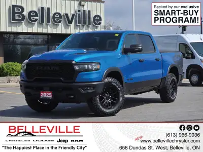 Hydro Blue Pearlcoat 2025 Ram 1500 Sport/Rebel Rebel / 4x4 / Remote Start / Navigation 4D Crew Cab 4...