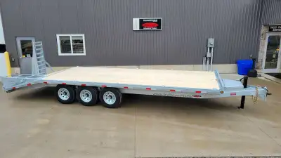 25 ft Dekover Float with Flip over Ramp with Steel Tongue Box 3 axles for 21,000lbs Buy the BEST or...
