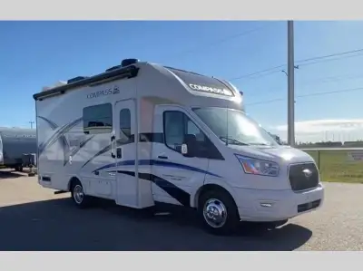 Thor Motor Coach Compass AWD Class B+ gas motorhome 23TW highlights: Flip-Up RV Queen Bed 68in.in. D...