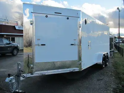 1 ONLY AT THIS PRICE-RESERVE NOW- 18' + 5' V NOSE WITH 1000 LB RAMP-3500 LB AXLES, 78'' INTERIOR HEI...