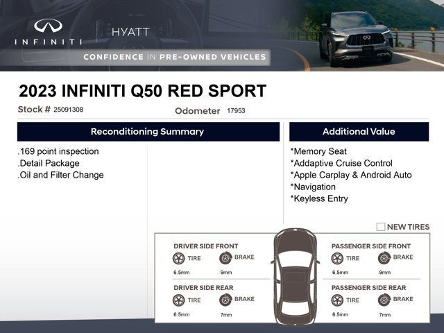 2023 INFINITI Q50 RED SPORT - 2 Sets of Tires | Apple CarPlay in Cars & Trucks in Calgary - Image 2