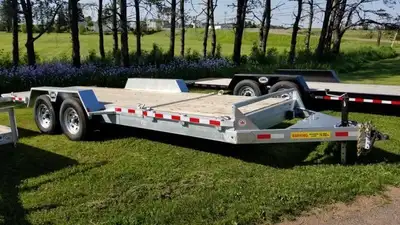 2024 LWL HD 20' Split Tilt 2 x 7000 Lb Galvanized TORFLEX AXLES HD Rub Rail 8 D Ring Tie Downs Check...