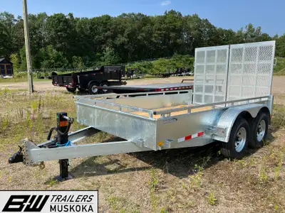 Canada Trailers Galvanized Utility Trailer 7' by 12' with 7,500lb payload and full width ramp. See m...