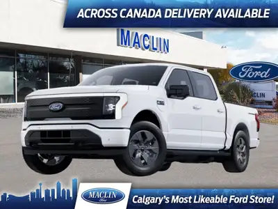 This brand new OXFORD WHITE 2025 FORD F-150 LIGHTNING FLASH is powered by an ELECTRIC ENGINE THAT'S...