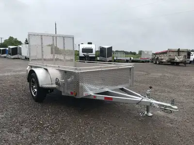 ACTION SERIES 5' X 8' ALUMINUM UTILITY TRAILER WITH REAR MESHED STRAIGHT GATE! Locally built by Menn...