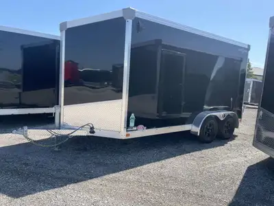 IDEAL CARGO 7X14 GALVANIZED ENCLOSED TRAILER WITH REAR DOUBLE BARN DOORS AND 12in. EXTRA HEIGHT! Bui...