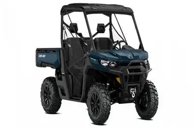 NEW 2025 Can-Am Defender XT HD9 in dusty navy/black. This premium 3-person SUV features the Rotax 97...