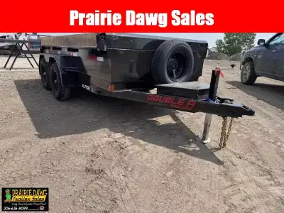 2026 Double A ELP106-12 6x12 Dump 10,000 gvw 5K axles Powder coated Tarp kit two way gate spare tire...