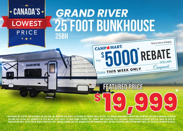 2023 GRAND RIVER 25BH BUNKHOUSE in Travel Trailers & Campers in Peterborough