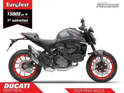 DUCATI MONSTER 937+ 2025Une version moderne du Monster qui met en valeur la personnalité de la moto...