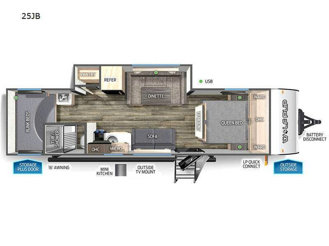 2023 Forest River RV Cherokee Wolf Pup 25JB in Travel Trailers & Campers in Truro - Image 2