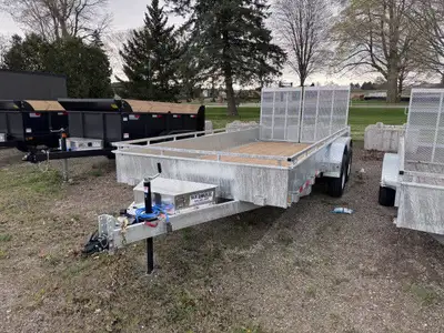2025 Canada Trailer 7 x 16 Steel Side Landscape Trailer 2 - 3500lb Axles w/ 15in. Tires Tie Rail Tie...