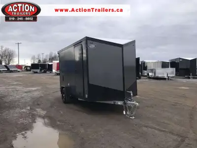 LEGACY SERIES ALL ALUMINUM FRAME 7' X 12' SINGLE AXLE CARGO WITH BARN DOORS, 6in. EXTRA HEIGHT, KAPE...
