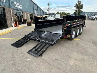 Miska Ultra Low Pro 10 Ton Heavy Duty Dump Trailer 21,000lb GVWR, 82in.x12' Dump Trailers LOADED wit...
