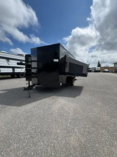 2024 Forest River 6.5x12 Enclosed ATV Trailer w/ Side Tent – Sleeps 2! Price: $13,495 + HST & Admin...