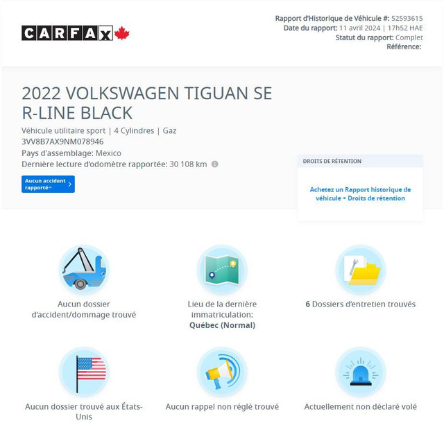 2022 Volkswagen Tiguan Comfortline R-Line Black Edition | BAS KM in Cars & Trucks in Laval / North Shore - Image 2
